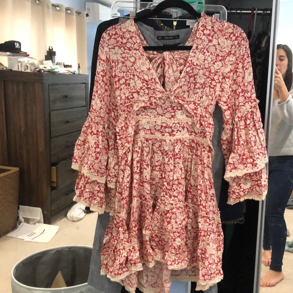 Free People open back mini dress
